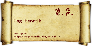 Mag Henrik névjegykártya